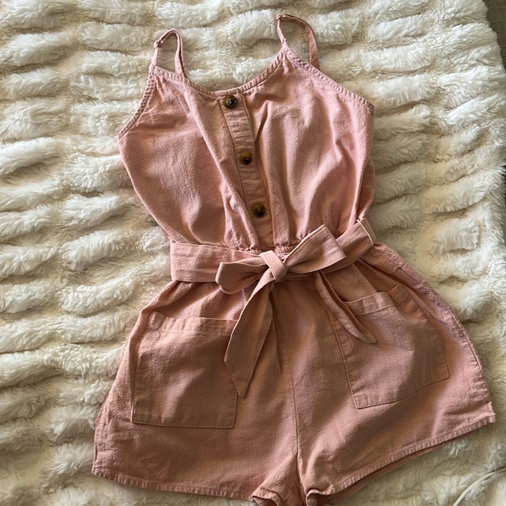 Girls romper, light pink, size 8